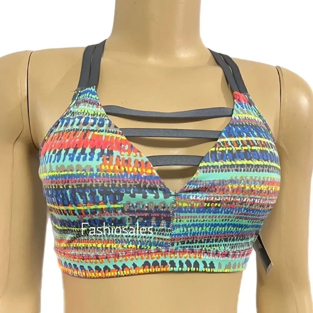 VSX Victoria’s Secret Strappy Lightly Padded Racerback Sports Bra multicolor